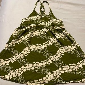Forest Green Floral Print Dress For Girls!